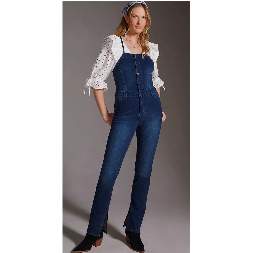Anthropologie Pilcro Split-Seam Denim Overalls